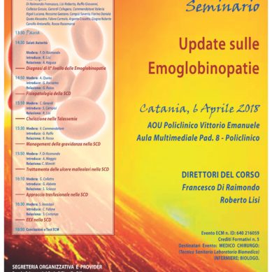 Aggiornamenti sulle Emoglobinopatie il 6 Aprile al Policlinico