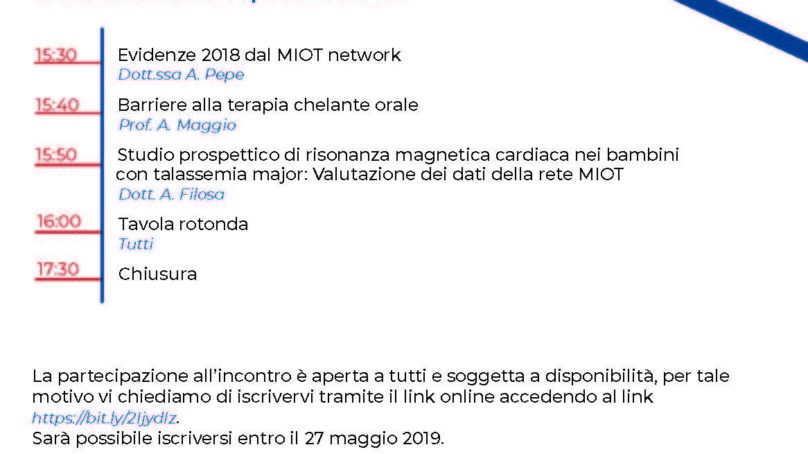 Incontro medici-pazienti sulla Talassemia il 30 Maggio