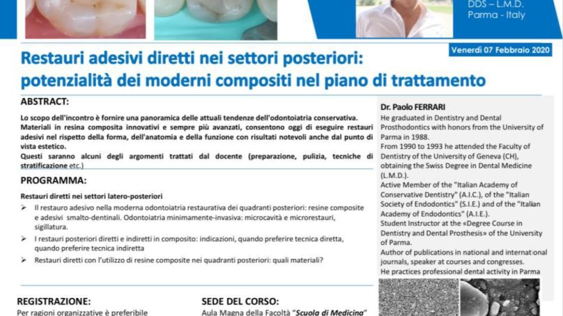 Due giornate di odontoiatria conservatrice il 7 e l’8 Febbraio