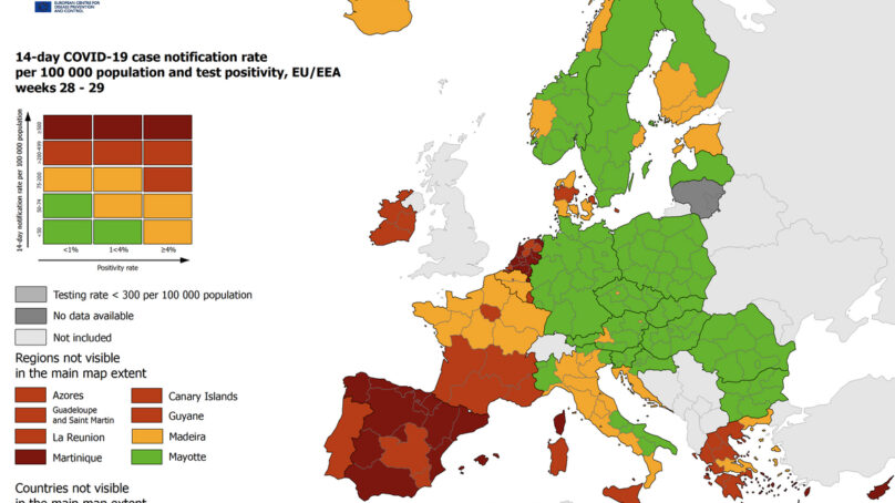 Sicilia e Sardegna di colore rosso: così ha deciso il Centro Europeo per la Prevenzione e il Controllo delle Malattie