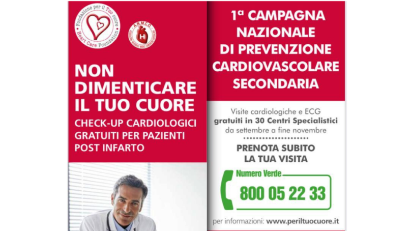 Non dimenticare il tuo Cuore, al via la Campagna nazionale di prevenzione cardiovascolare secondaria