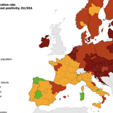 Covid-19: report ECDC, in Italia 4 zone rosse. In Europa, male i Paesi dell’Est