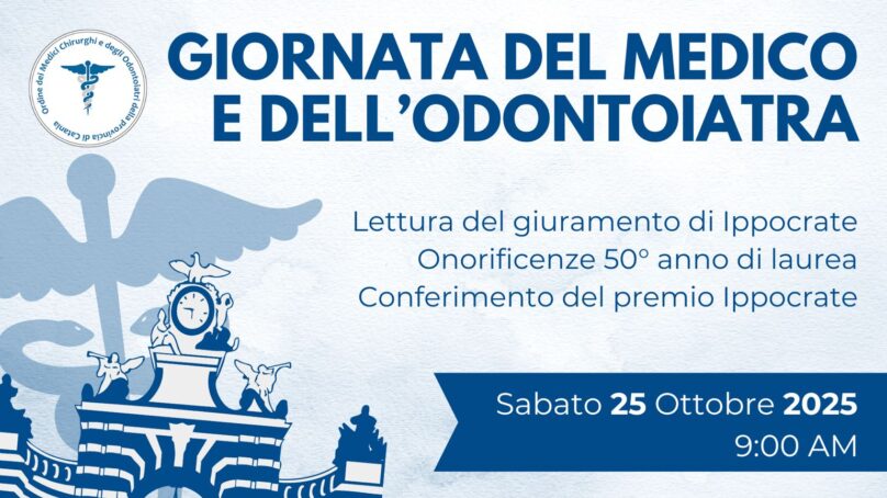 Catania, La Giornata del Medico e dell’Odontoiatra 2025 si terrà il 25 ottobre al Four Points by Sheraton
